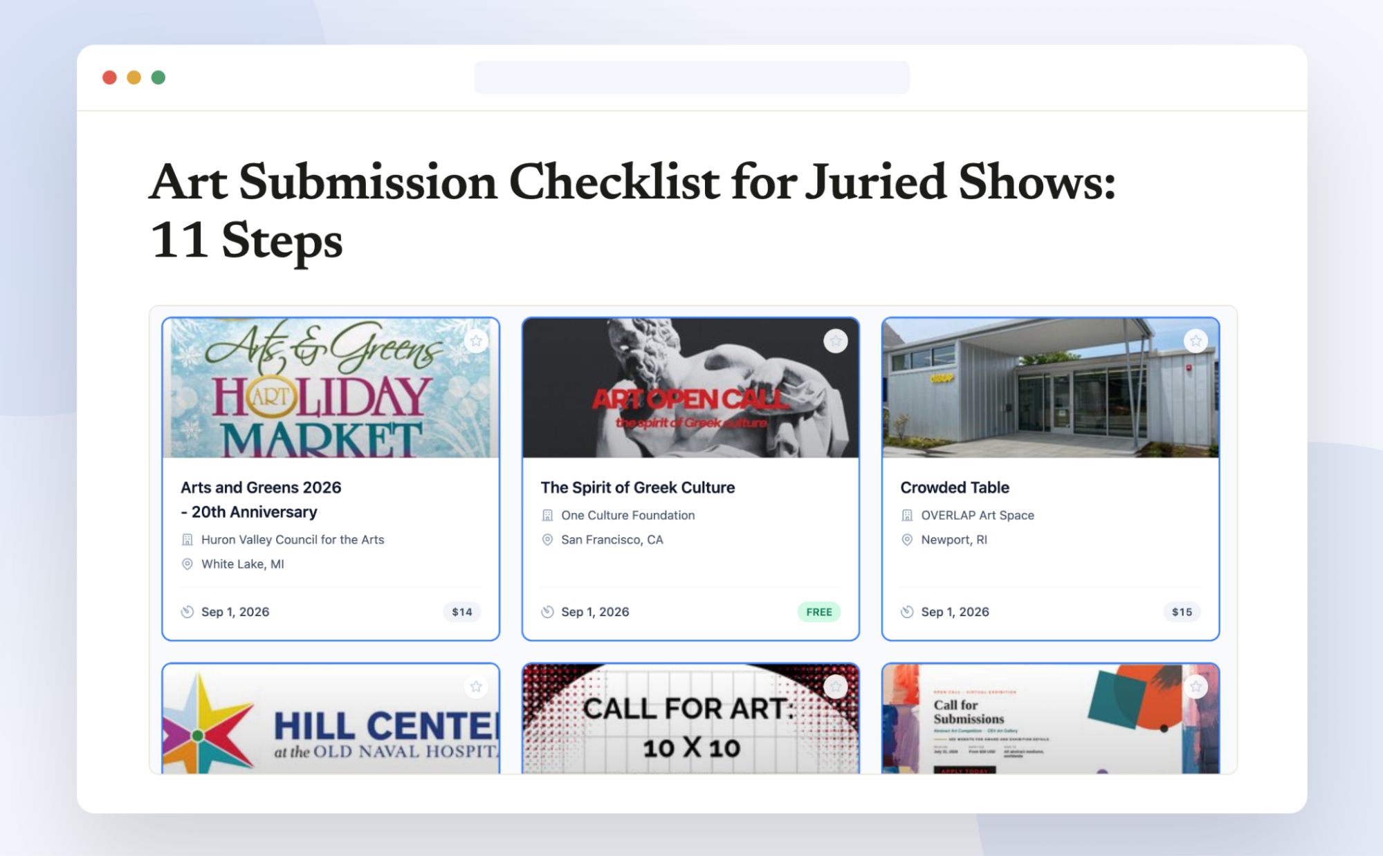 Art Submission Checklist for Juried Shows: 11 Steps