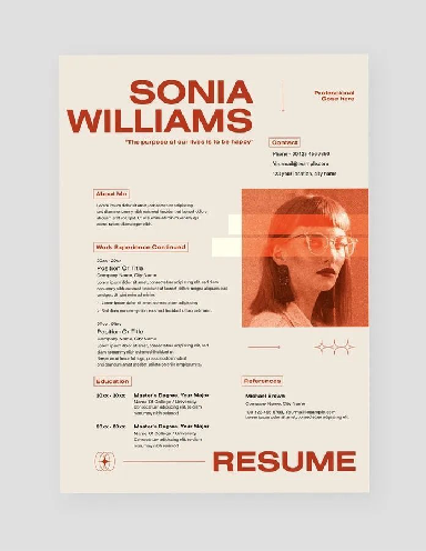 Creative Director Retro Editorial Layout Resume