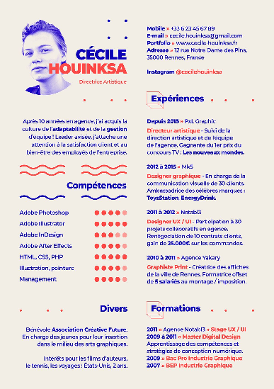 Art Director French Bilingual Resume Design