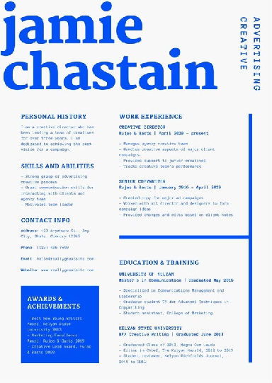 Creative Director Bold Typographic Resume