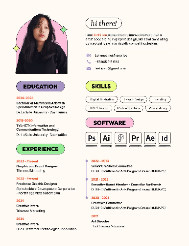 Multimedia Artist Soft Pastel Resume Design