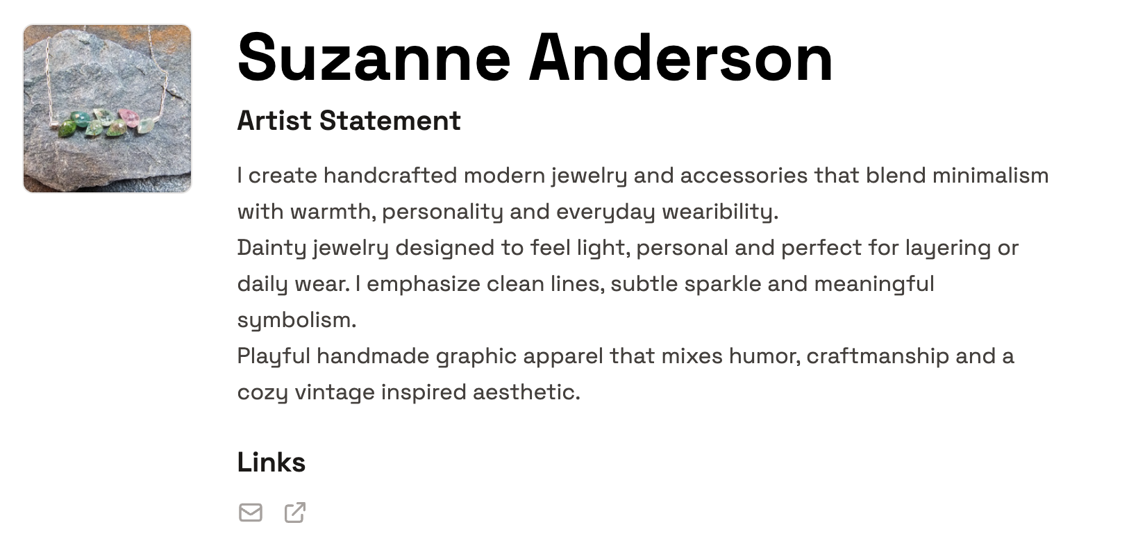 Concise, clear artist statement example