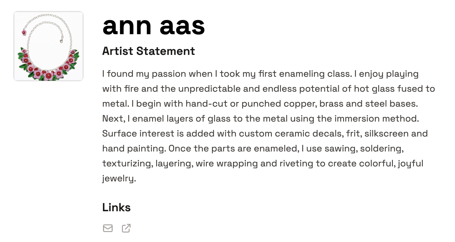 Process-driven artist statement example