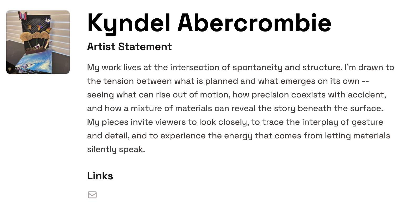 Conceptual tension artist statement example