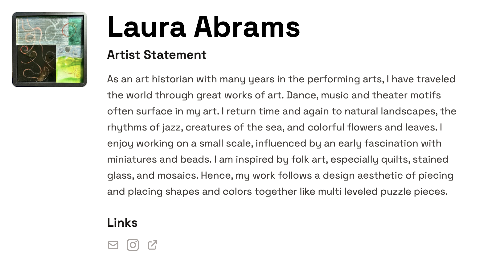 Influences-based artist statement example