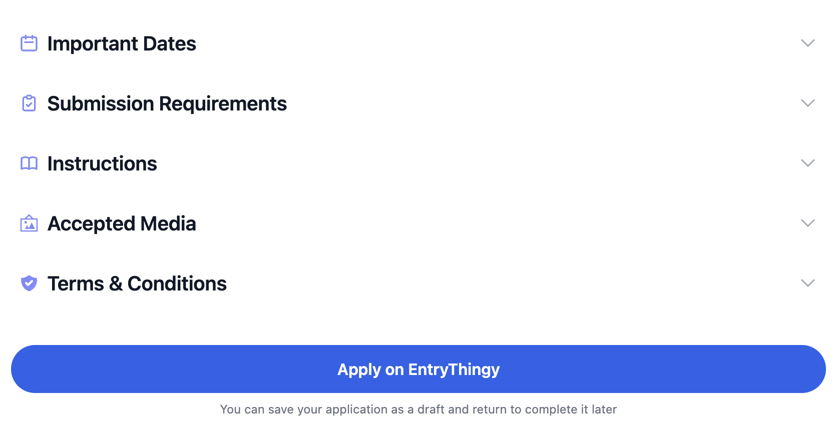 EntryThingy call page additional information