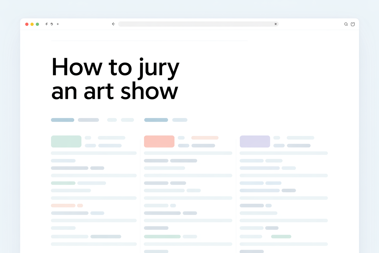 Juror reviewing artwork submissions on a digital interface