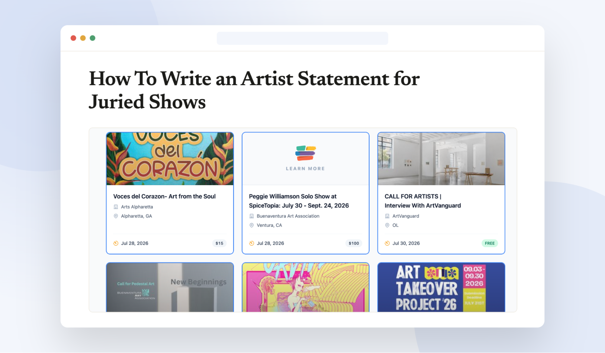 How To Write an Artist Statement for Juried Shows